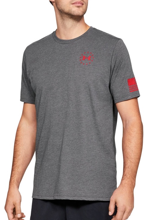 Under Armour Other - Under Armour Freedom Flag T-Shirt Men’s Large Gray Red Graphic Wounded Warrior